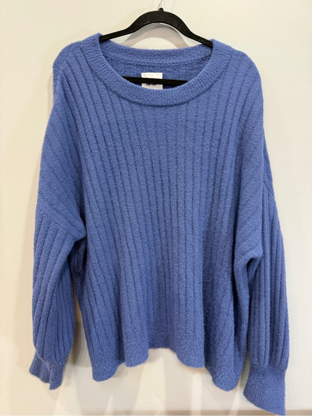 aerie Ribbed Scoop-Neck Sweater in Periwinkle Blue